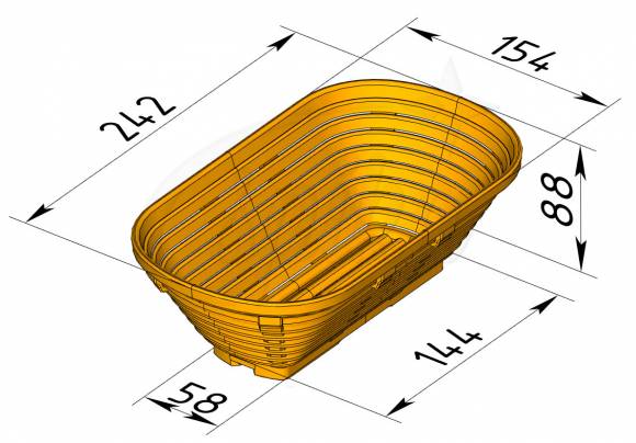 Форма для расстойки овальная FR-04 (242х154х88)