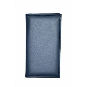 Папка для счетов 22*11см 2-х стор. кож.зам. синяя 429.