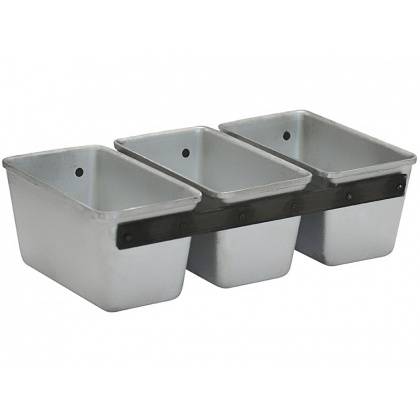 ФОРМА ХЛЕБНАЯ алюм. литая №11А  170х95х90мм. 3-секционная ФОРМА ХЛЕБНАЯ алюм. литая №11А  170х95х90мм. 3-секционная