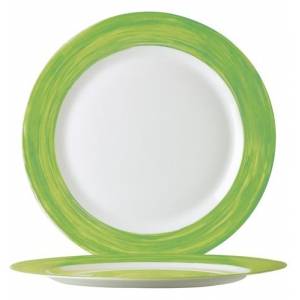 Тарелка d=195 мм зеленый край Браш 49142  37303 /6/ Тарелка d=195 мм зеленый край Браш 49142  37303 /6/