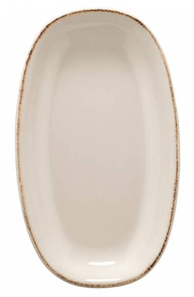 Блюдо овальное 240*140 мм фарфор Gourmet Retro Bonna E100GRM24OKY коричневый край b