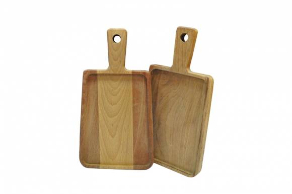 Доска для подачи прямоуг. 350*195*20 мм. с ручкой, бук 1807 Доска для подачи прямоуг. 350*195*20 мм. с ручкой, бук 1807