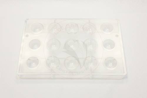 Форма для шоколада Полусфера поликарбонат 15 ячеек (d3,2/h1,5) прозрачная 73038031 Форма для шоколада Полусфера поликарбонат 15 ячеек (d3,2/h1,5) прозрачная 73038031