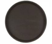 Поднос круглый 40см прорезиненный коричневый [1600CT Brown] кт03.