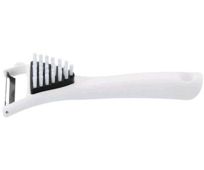 Овощечистка 5/17,5 см. с плавающим лезвием и щеткой, белая нерж. с пластик. ручкой FM 48239