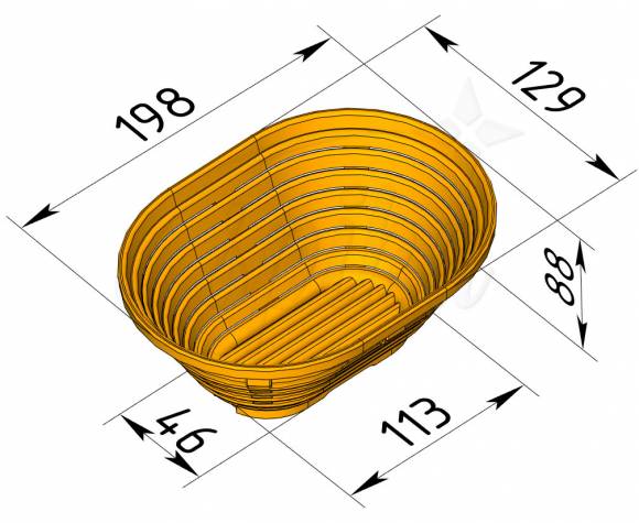 Форма для расстойки овальная FR-09 (198х129х88)
