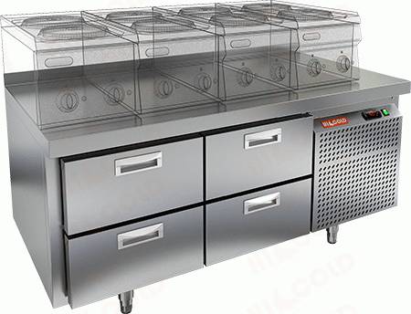 Стол холодильный HICOLD SN22/TN LT 4 ящика  Стол холодильный HICOLD SN22/TN LT 4 ящика