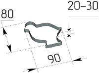 Форма кондитерская "Голубь" 90х80мм h=20мм нерж. Форма кондитерская "Голубь" 90х80мм h=20мм нерж.