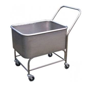 Тележка-бак для прачечной ТП26.2 ОЛДАК нерж. 80л, г/п 100кг, с ручкой Тележка-бак для прачечной ТП26.2 ОЛДАК нерж. 80л, г/п 100кг, с ручкой