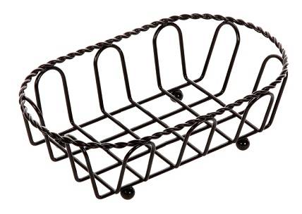 Корзинка для хлеба 190х105х55мм овальная металлическая Black кт1002 Корзинка для хлеба 190х105х55мм овальная металлическая Black кт1002