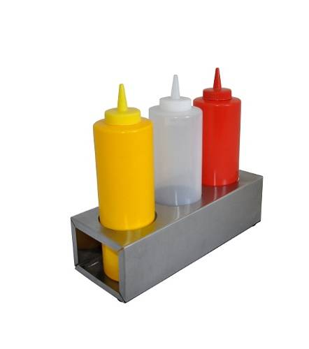 Подставка для 3-х бутылок для соусов 280х100х80мм MGSteel SBH7231 MG 55911 Подставка для 3-х бутылок для соусов 280х100х80мм MGSteel SBH7231 MG 55911