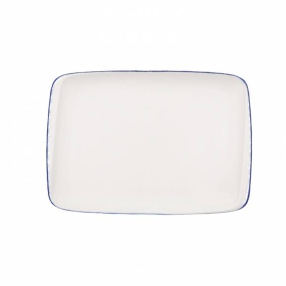 Блюдо прямоугольное 230*160 мм фарфор Gourmet Retro Bonna E101MOV26DT синий край