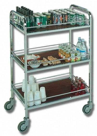 Тележка-бар сервировочная ОЛДАК нерж. 3 полки из ламината 550х650мм, с рамками ТО 33.1 Тележка-бар сервировочная ОЛДАК нерж. 3 полки из ламината 550х650мм, с рамками ТО 33.1