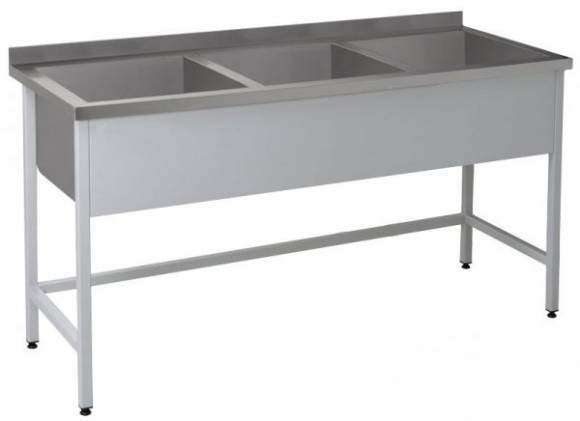 ВМ3 Ванна моечная сварная 3-х секционная 2000*800*850 гл.400 с бортом