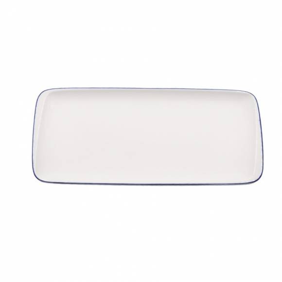 Блюдо прямоугольное 340х160мм фарфор Moove Retro Bonna E101MOV35DT синий край