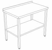 СПП стол производственный с полкой и бортом 1700*500*850