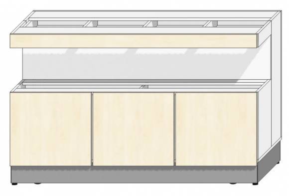 RD2 МОНТ(п) 1300х700х862 Модуль-основа с нишей для тарелок Пристенная RD2 МОНТ(п) 1300х700х862 Модуль-основа с нишей для тарелок Пристенная