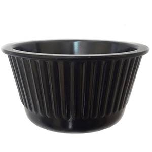 Соусник 50мл пластик Мак черный рифленый 753 Соусник 50мл пластик Мак черный рифленый 753