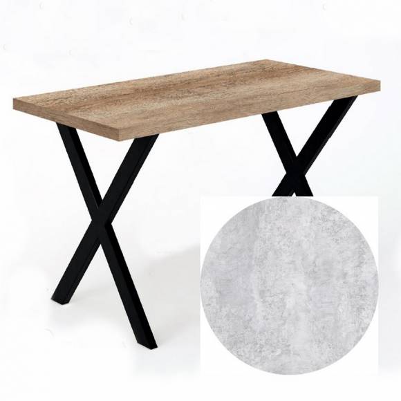 Стол прямой 1200х600х750 Х-образный Бетон Светлый Стол прямой 1200х600х750 Х-образный Бетон Светлый
