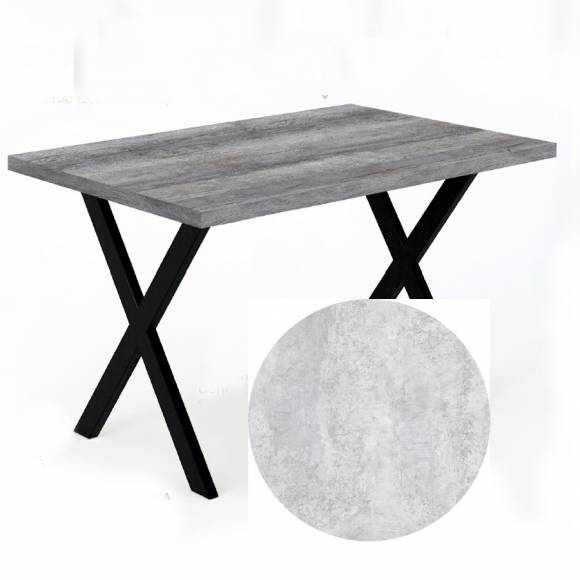 Стол прямой 1200х800х750 Х-образный Бетон Светлый Стол прямой 1200х800х750 Х-образный Бетон Светлый