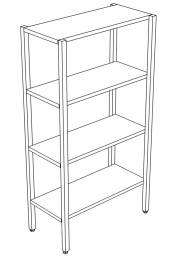 СТП4 стеллаж производственный 4 полки 400*300*1500