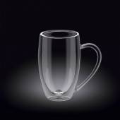 Стакан с ручкой 300мл с двойными стенками Thermo Glass Wilmax 888740 Стакан с ручкой 300мл с двойными стенками Thermo Glass Wilmax 888740