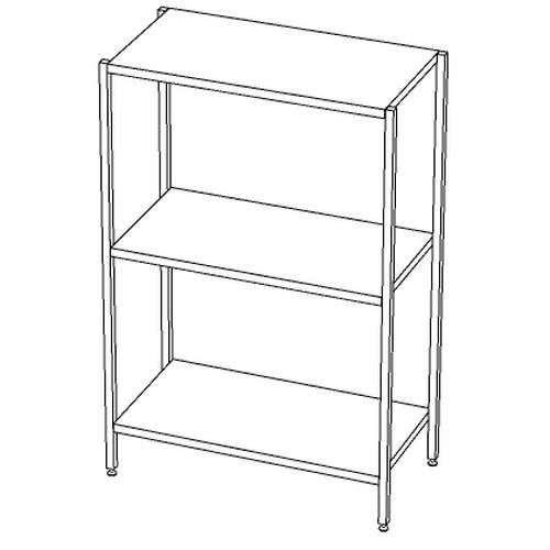 СТП3 стеллаж производственный 3 полки 700*800*1500 СТП3 стеллаж производственный 3 полки 700*800*1500