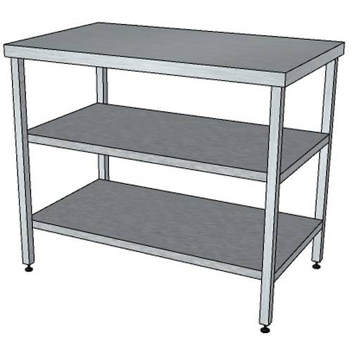 СП2П стол производственный с 2-мя полками и без борта 700*900*850