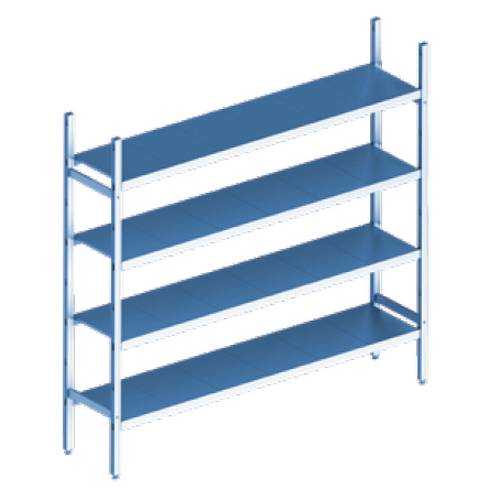 Cтеллажная система Polair LOAD.ME inox 4 яруса 1700x400x1600