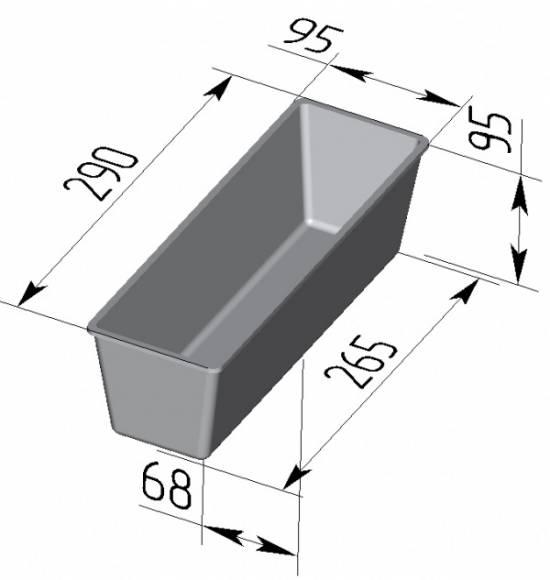 Форма для хлеба Спика Тостерная 1 секция (290х95х95мм) Форма для хлеба Спика Тостерная 1 секция (290х95х95мм)
