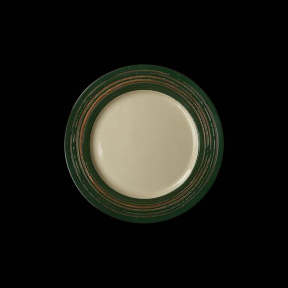Тарелка мелкая 310мм China Town слоновая кость+ зеленый фк8502