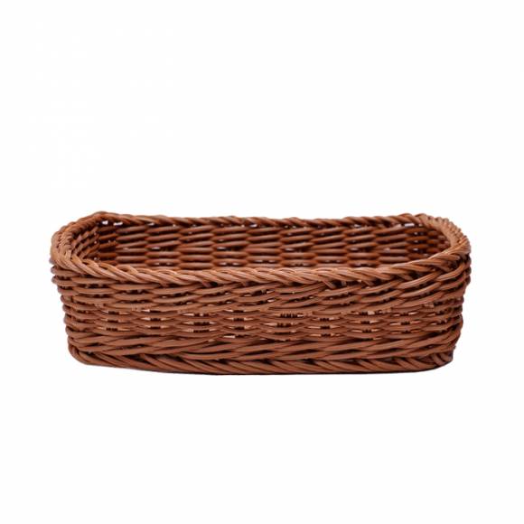 Корзина для хлеба прямоуг. 24,5*17*6 см. коричневая полиротанг MGprof 69555 Корзина для хлеба прямоуг. 24,5*17*6 см. коричневая полиротанг MGprof 69555