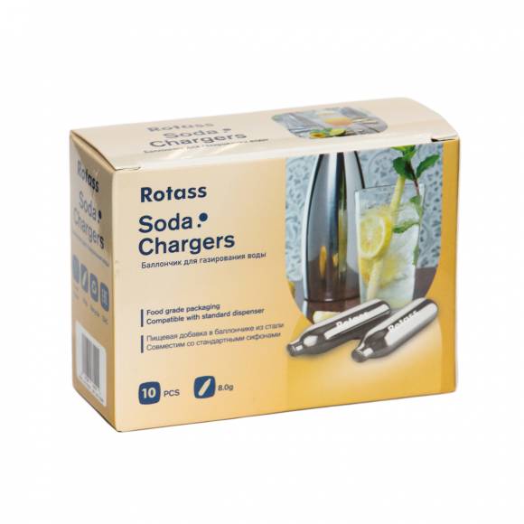 Баллончики для содовой воды (CO2) 10 шт. Proff Cuisine Soda Charger "ROTASS" Баллончики для содовой воды (CO2) 10 шт. Proff Cuisine Soda Charger "ROTASS"