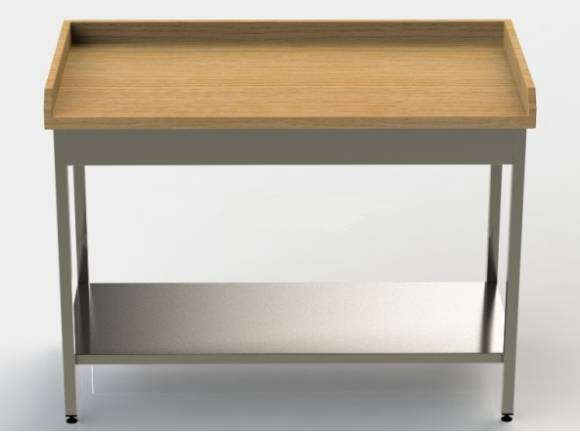 СППМР Стол производственный для мучных работ 1500*900*850мм с полкой, 3-мя бортами СППМР Стол производственный для мучных работ 1500*900*850мм с полкой, 3-мя бортами