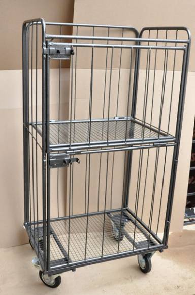 Тележка-стеллаж для белья ТБ12.4 ОЛДАК сетчатый, 2 дверцы, откидная средняя полка Тележка-стеллаж для белья ТБ12.4 ОЛДАК сетчатый, 2 дверцы, откидная средняя полка