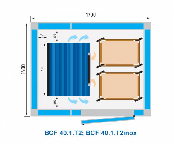 Камера шоковой заморозки Polair BСF 40.1.T2 окр.металл