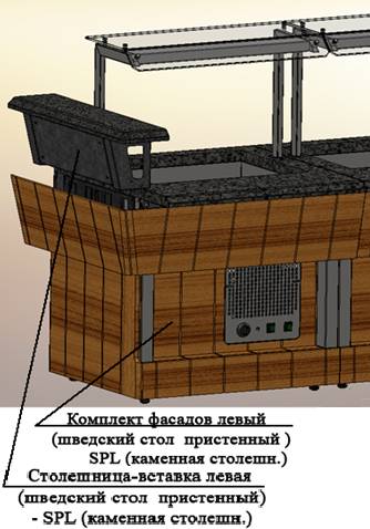 Комплект фасадов лицевой Refettorio (шведский стол пристенный с левой вставкой) 800-SPL Комплект фасадов лицевой Refettorio (шведский стол пристенный с левой вставкой) 800-SPL