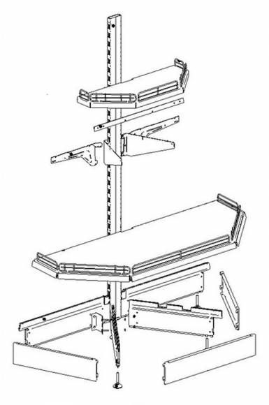 Комплект полки торцевой 400 New МХМ Купец 694535.095-03 Комплект полки торцевой 400 New МХМ Купец 694535.095-03
