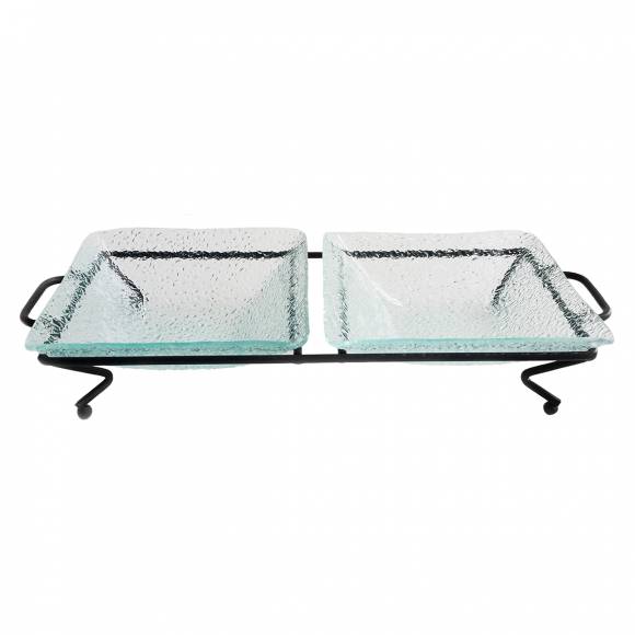 Блюдо для выкладки стеклянное с металлическим основанием 340*150*65 мм P.L. P22069 Блюдо для выкладки стеклянное с металлическим основанием 340*150*65 мм P.L. P22069