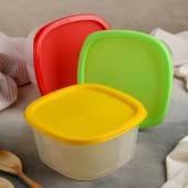 Набор контейнеров квадратных 3шт. 1,55л BioFresh микс Bis пласт