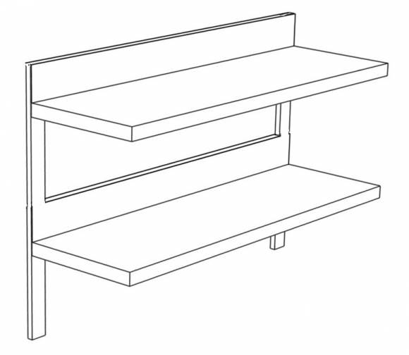 ПК2 полка производственная 2-х уровневая 1000*450 с бортом ПК2 полка производственная 2-х уровневая 1000*450 с бортом