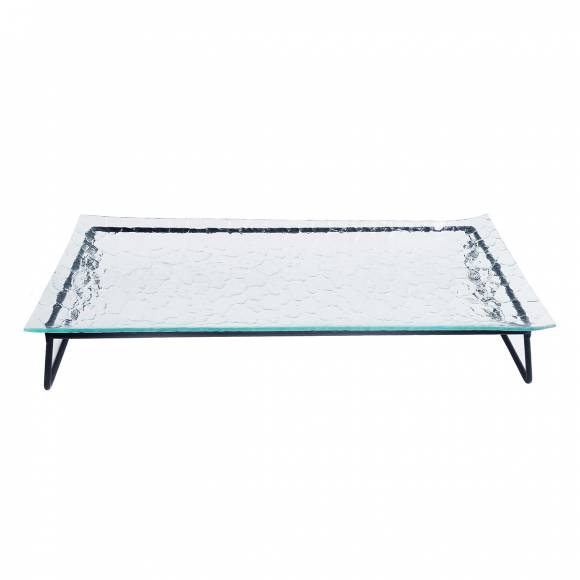 Блюдо для выкладки стеклянное с металлическим основанием 400*190*75 мм P.L. P2329 Блюдо для выкладки стеклянное с металлическим основанием 400*190*75 мм P.L. P2329