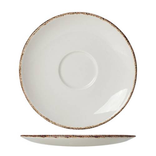 Блюдце «Браун Дэппл»; фарфор; D=15см; белый, коричнев. 1714 X0042