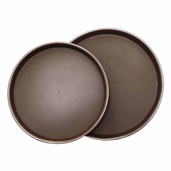 Поднос круглый коричневый 40см прорезиненный ПЛАСТИК P.L. - BarWare 1600CT- BROWN