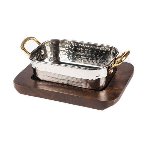 Сковородка Hammered на деревянной подставке 14,5*9,5 см, нержавейка, P.L. Proff Cuisine Сковородка Hammered на деревянной подставке 14,5*9,5 см, нержавейка, P.L. Proff Cuisine