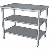 СП2П стол производственный с 2-мя полками и без борта 900*700*850 СП2П стол производственный с 2-мя полками и без борта 900*700*850