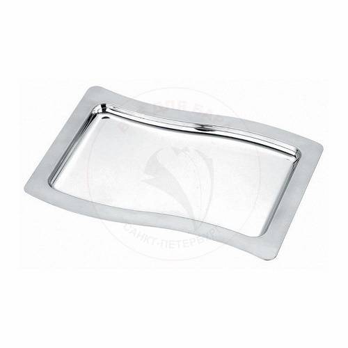 Блюдо прямоугольное 285х200мм Волна нерж. сталь КНР 95001173 Блюдо прямоугольное 285х200мм Волна нерж. сталь КНР 95001173