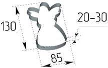 Форма кондитерская "Ангел" 130х85мм h=20мм нерж. Форма кондитерская "Ангел" 130х85мм h=20мм нерж.