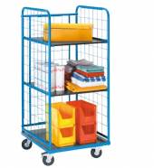 Тележка-стеллаж для белья ТБ123 ОЛДАК 3 полки МДФ, стенки сетчатые г/п 300кг Тележка-стеллаж для белья ТБ123 ОЛДАК 3 полки МДФ, стенки сетчатые г/п 300кг