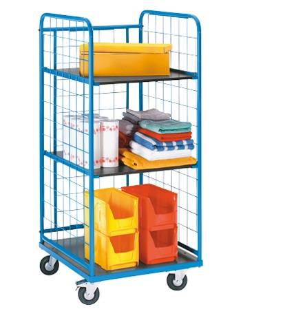 Тележка-стеллаж для белья ТБ123 ОЛДАК 3 полки МДФ, стенки сетчатые г/п 300кг Тележка-стеллаж для белья ТБ123 ОЛДАК 3 полки МДФ, стенки сетчатые г/п 300кг